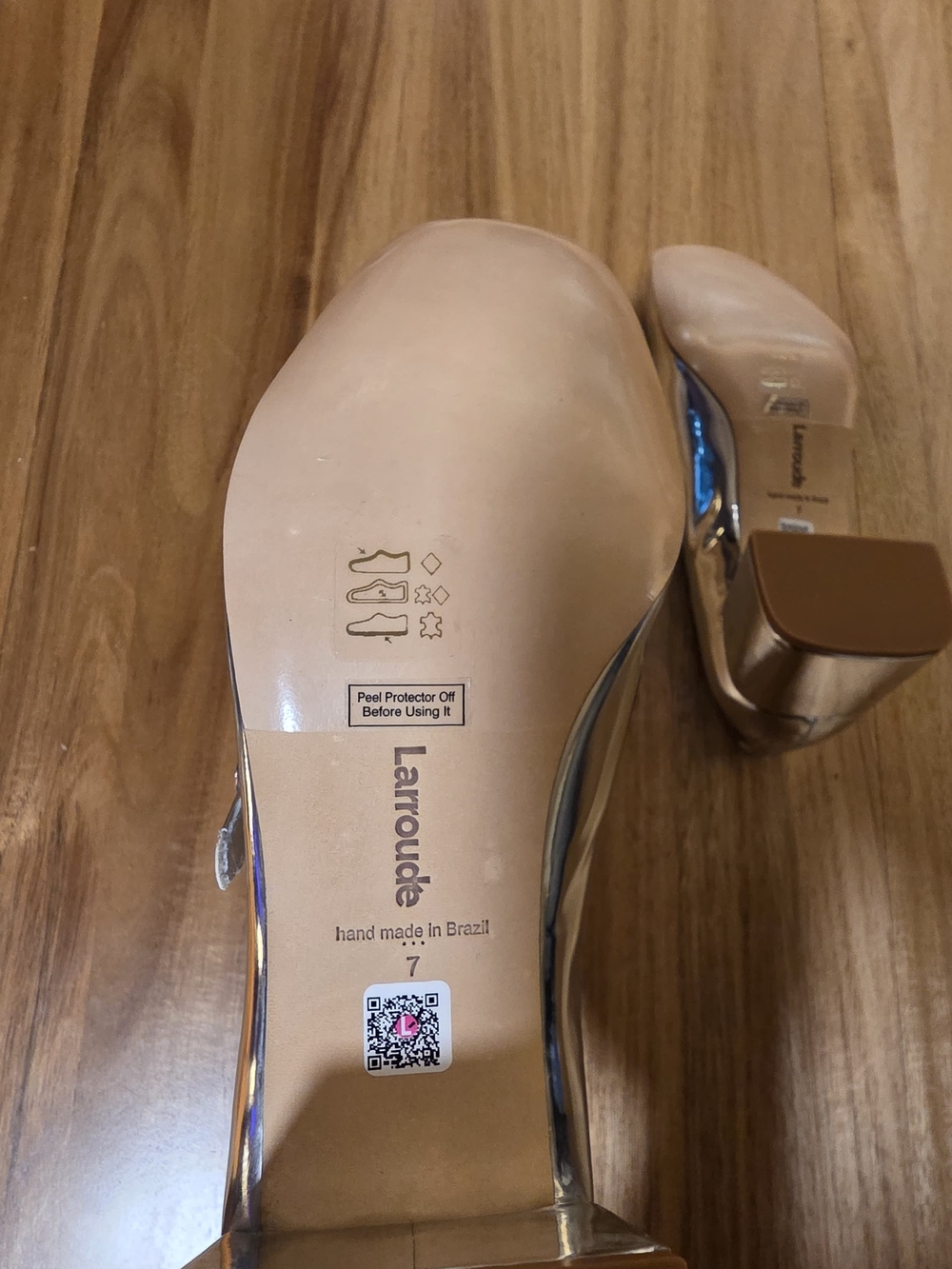Larroude Silver Mary Jane Block Heel Pumps - Picture 5 of 9